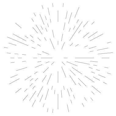 Radyal çizgiler parlaklık, patlama, yıldız patlaması, güneş patlaması etkisi tasarım elementi