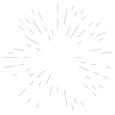 Radyal çizgiler parlaklık, patlama, yıldız patlaması, güneş patlaması etkisi tasarım elementi