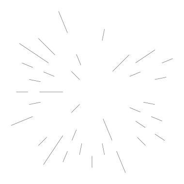 Radyal çizgiler parlaklık, patlama, yıldız patlaması, güneş patlaması etkisi tasarım elementi