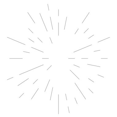 Radyal çizgiler parlaklık, patlama, yıldız patlaması, güneş patlaması etkisi tasarım elementi