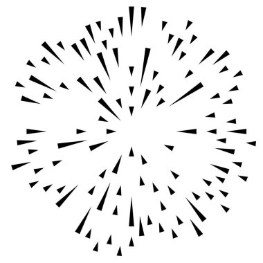 Radyal çizgiler parlaklık, patlama, yıldız patlaması, güneş patlaması etkisi tasarım elementi