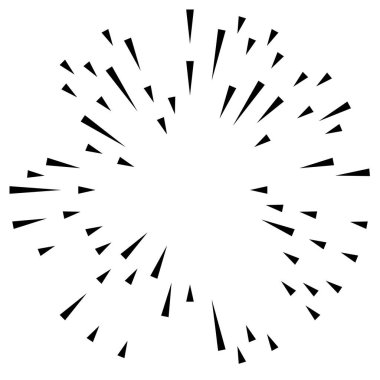 Radyal çizgiler parlaklık, patlama, yıldız patlaması, güneş patlaması etkisi tasarım elementi