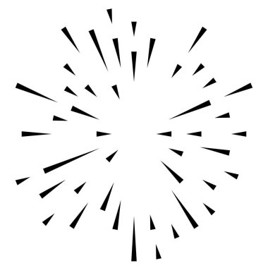 Radyal çizgiler parlaklık, patlama, yıldız patlaması, güneş patlaması etkisi tasarım elementi