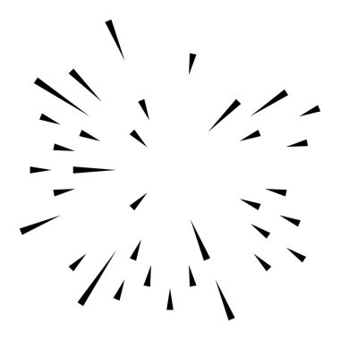 Radyal çizgiler parlaklık, patlama, yıldız patlaması, güneş patlaması etkisi tasarım elementi