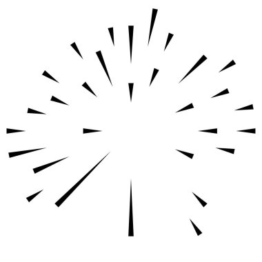 Radyal çizgiler parlaklık, patlama, yıldız patlaması, güneş patlaması etkisi tasarım elementi