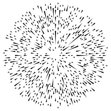 Radyal çizgiler parlaklık, patlama, yıldız patlaması, güneş patlaması etkisi tasarım elementi
