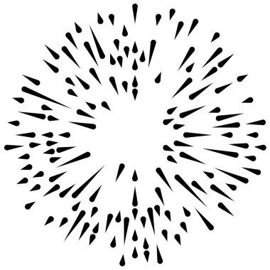 Radyal çizgiler parlaklık, patlama, yıldız patlaması, güneş patlaması etkisi tasarım elementi