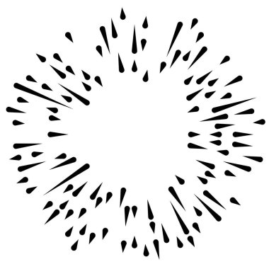 Radyal çizgiler parlaklık, patlama, yıldız patlaması, güneş patlaması etkisi tasarım elementi