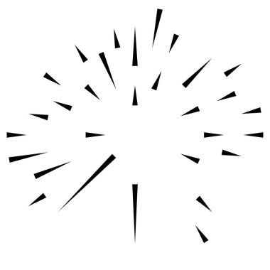 Radyal çizgiler parlaklık, patlama, yıldız patlaması, güneş patlaması etkisi tasarım elementi