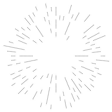 Radyal çizgiler parlaklık, patlama, yıldız patlaması, güneş patlaması etkisi tasarım elementi