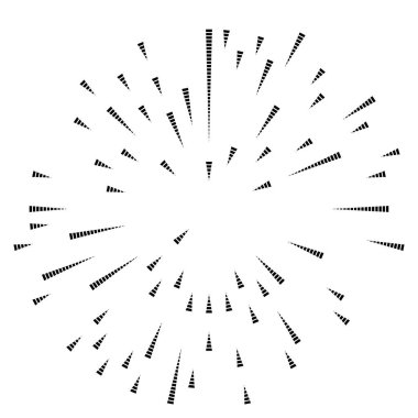 Radyal çizgiler parlaklık, patlama, yıldız patlaması, güneş patlaması etkisi tasarım elementi