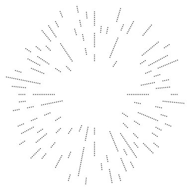 Radyal çizgiler parlaklık, patlama, yıldız patlaması, güneş patlaması etkisi tasarım elementi