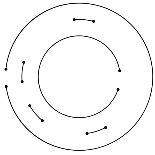 Dairesel Dairesel Noktalı Çizgiler — Stok Vektör