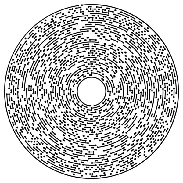 Líneas Circulares Radiales Con Nudos Puntos — Archivo Imágenes Vectoriales