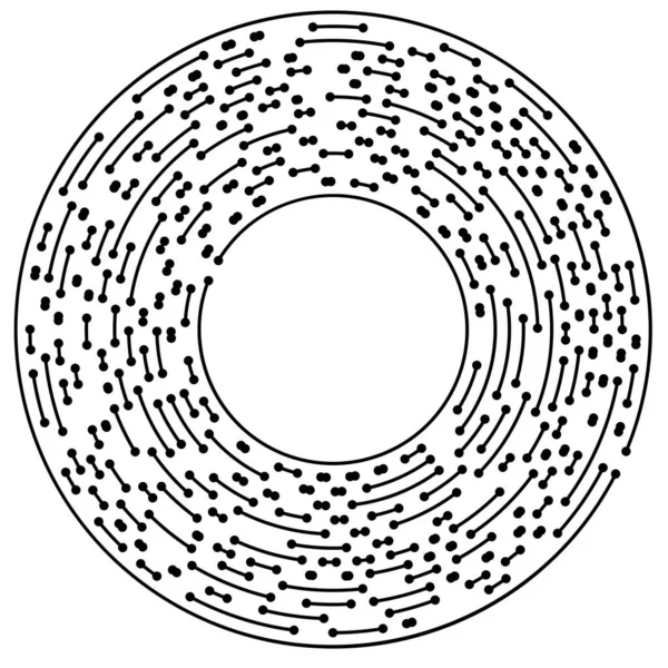 Lignes Circulaires Radiales Avec Nœuds Points — Image vectorielle