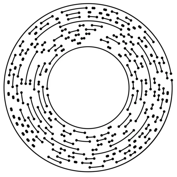 Cirkulära Radiella Linjer Med Noder Punkter — Stock vektor