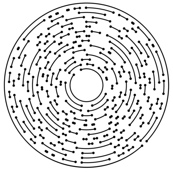 Kreisförmige Radiale Linien Mit Knoten Punkten — Stockvektor