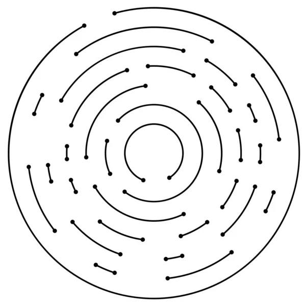 圆形径向线 有节点 — 图库矢量图片