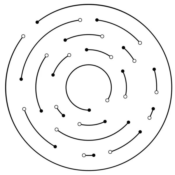圆形径向线 有节点 — 图库矢量图片