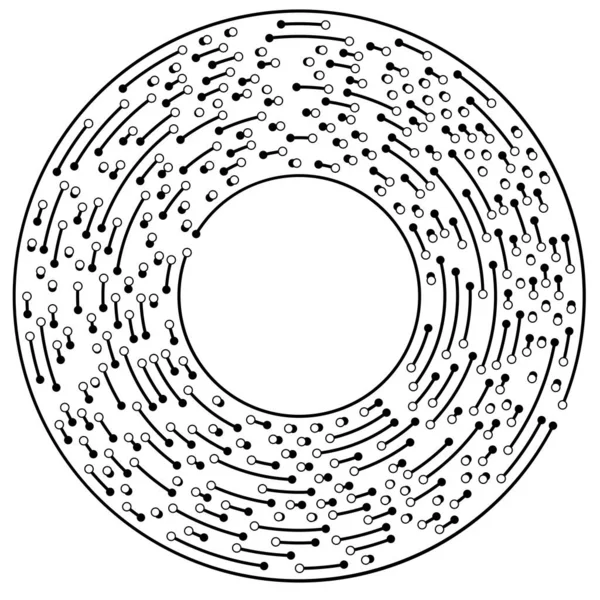 Кругові Радіальні Лінії Вузлами Точками — стоковий вектор