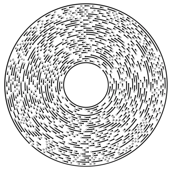 Lignes Circulaires Radiales Avec Nœuds Points — Image vectorielle