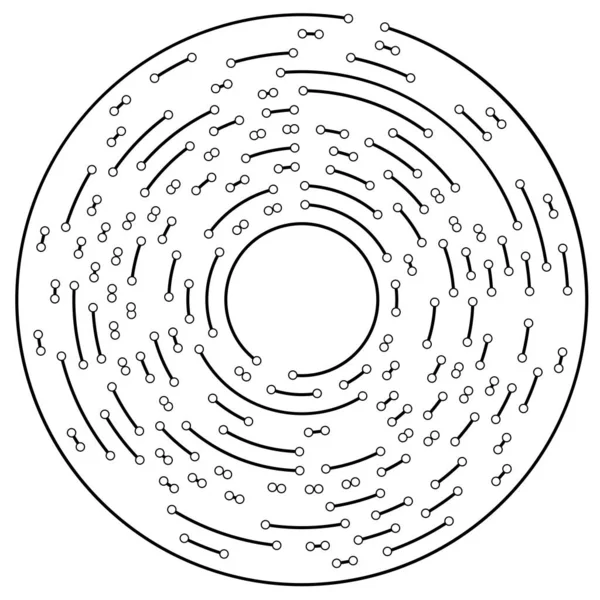 Lignes Circulaires Radiales Avec Nœuds Points — Image vectorielle