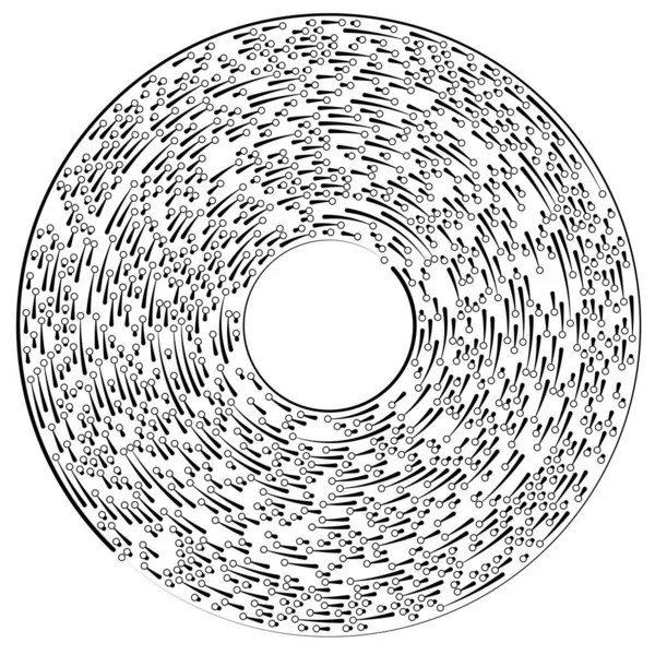 Kruhové Radiální Čáry Uzly Body — Stockový vektor