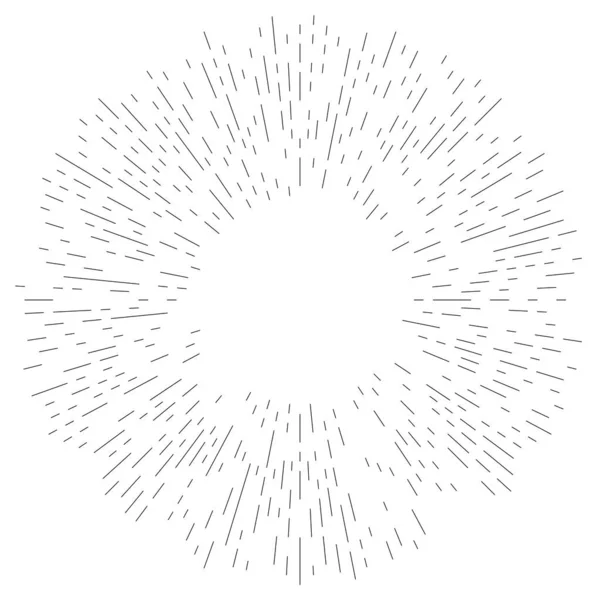 Linhas Radiais Radiância Explosão Starburst Sunburst Elemento Design Efeito —  Vetores de Stock