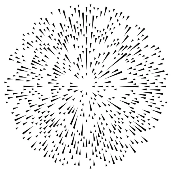 Linhas Radiais Radiância Explosão Starburst Sunburst Elemento Design Efeito — Vetor de Stock