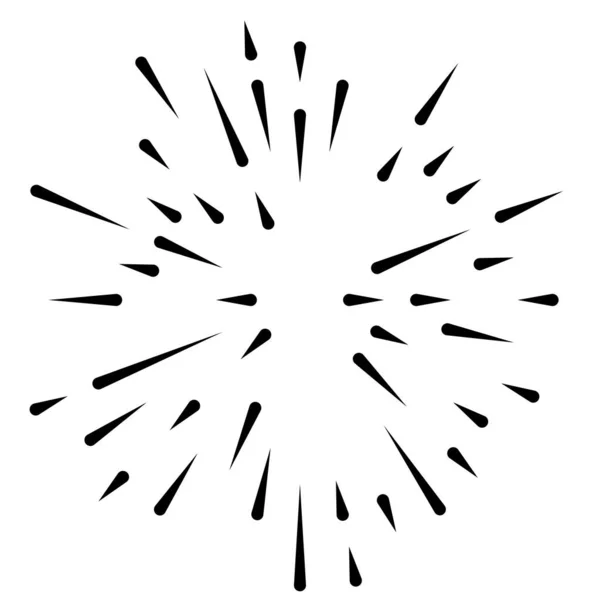 Lignes Radiales Éclat Rafale Rafale Étoiles Effet Coup Soleil Élément — Image vectorielle
