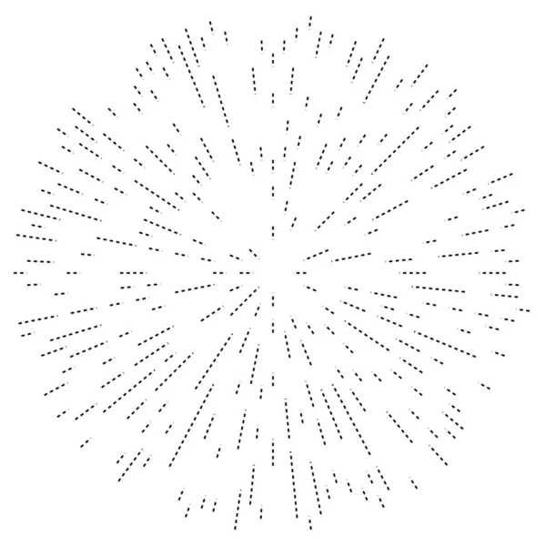 Radiale Lijnen Uitstraling Burst Starburst Sunburst Effect Design Element — Stockvector