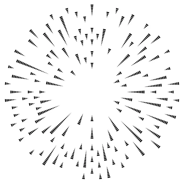 Radiale Linien Strahlen Platzen Starburst Sunburst Effekt Designelement — Stockvektor