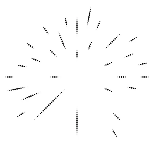 Radiosità Delle Linee Radiali Scoppio Starburst Effetto Sunburst Elemento Design — Vettoriale Stock