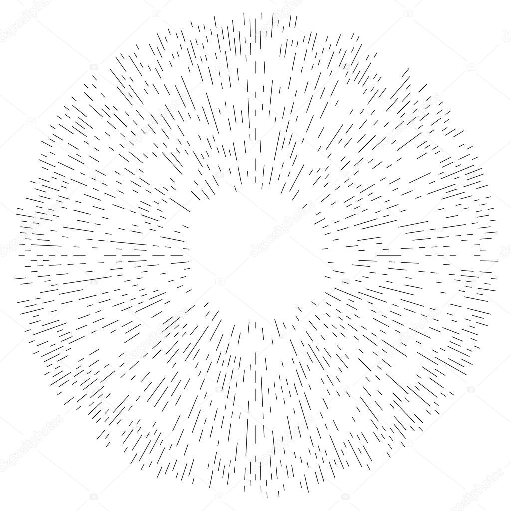 Radial lines radiance, burst, starburst, sunburst effect design element