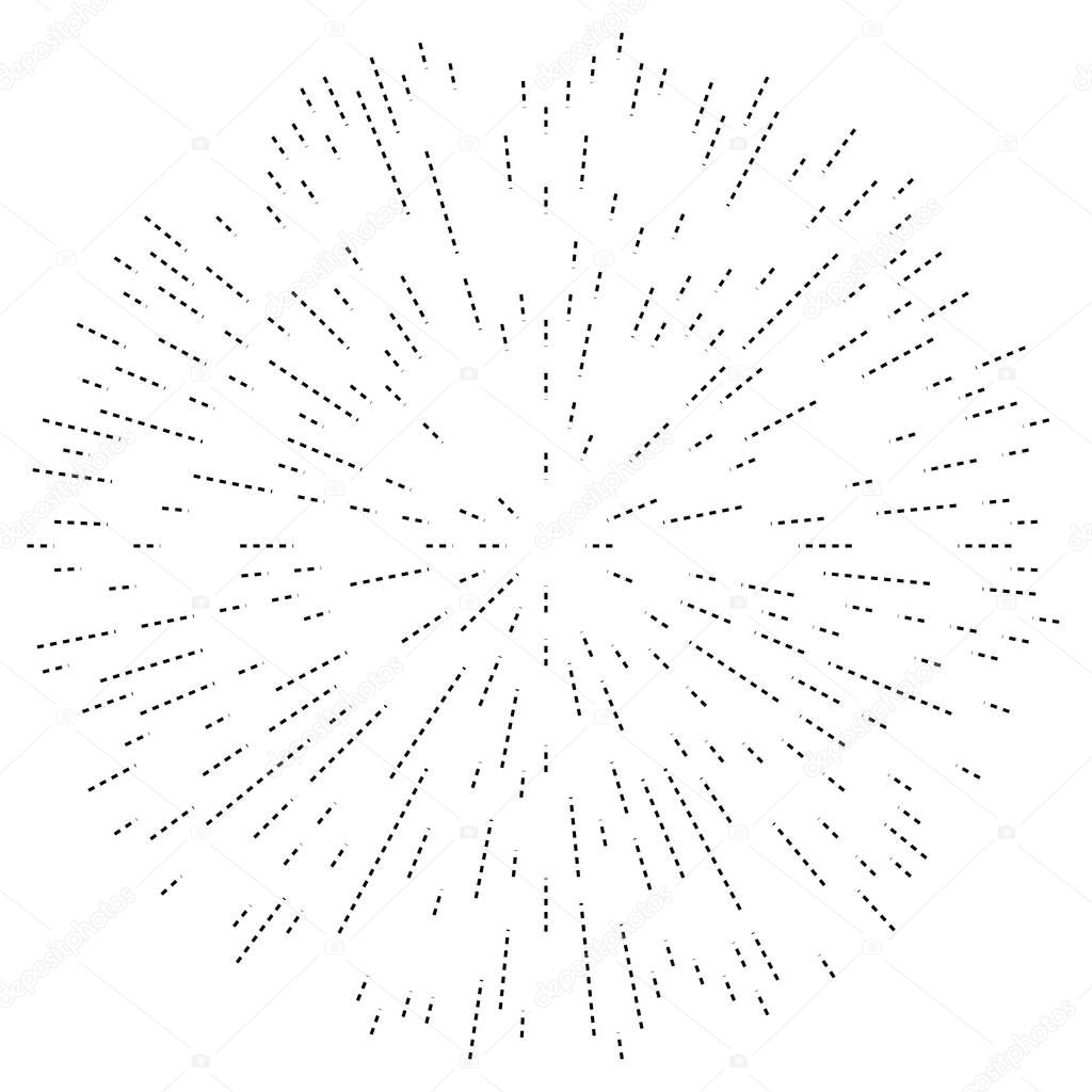 Radial lines radiance, burst, starburst, sunburst effect design element