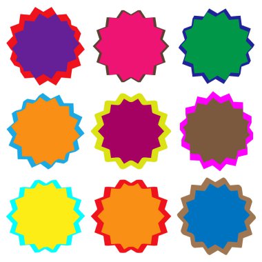 Radyal yıldız patlaması, güneş patlaması, fiyat etiketi. Etiket etiketi ve vinil klip- art vektör illüstrasyonu, Clip-art grafikleri.