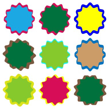 Radyal yıldız patlaması, güneş patlaması, fiyat etiketi. Etiket etiketi ve vinil klip- art vektör illüstrasyonu, Clip-art grafikleri.