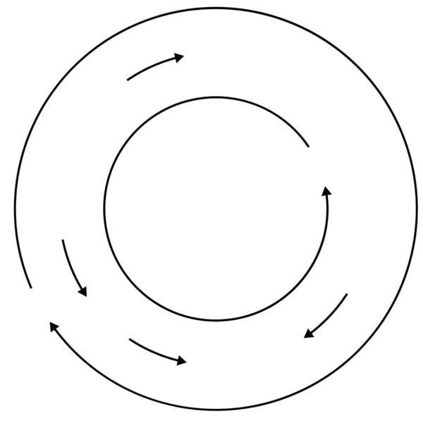 Cirkulära Cykliska Pilar Cirkel Element — Stock vektor