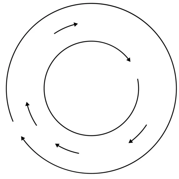 Circular Flechas Cíclicas Elemento Círculo — Vector de stock