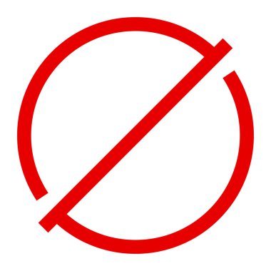 Kısıtlama, yasaklama işareti simgesi, sembol vektör illüstrasyonu, Klip sanatları grafikleri.