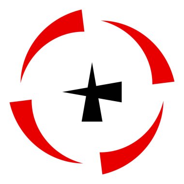 Crosshair, hedef işareti, reticle, reticule sight simgesi, sembol, Stock vektör ilüstrasyonunu imzala, Clip-art grafikleri.
