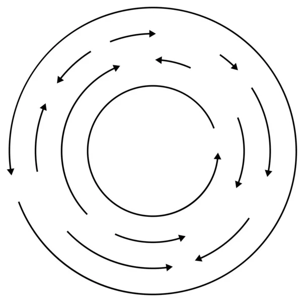 Circular Flechas Cíclicas Elemento Círculo — Vector de stock