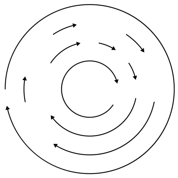 Circular Flechas Cíclicas Elemento Círculo — Vector de stock