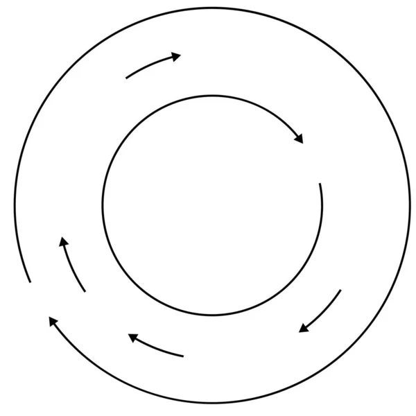 Circular Flechas Cíclicas Elemento Círculo — Vetor de Stock