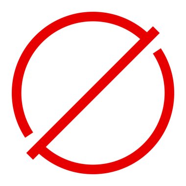 Kısıtlama, yasaklama işareti simgesi, sembol vektör illüstrasyonu, Klip sanatları grafikleri.