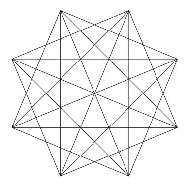 Açıları çizilmiş geometrik çokgen ögesi. Kesişen çizgiler yıldız şekli Stok vektör illüstrasyonu, kırpma sanatı grafikleri 