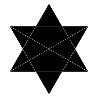 Açıları çizilmiş geometrik çokgen ögesi. Kesişen çizgiler yıldız şekli Stok vektör illüstrasyonu, kırpma sanatı grafikleri 