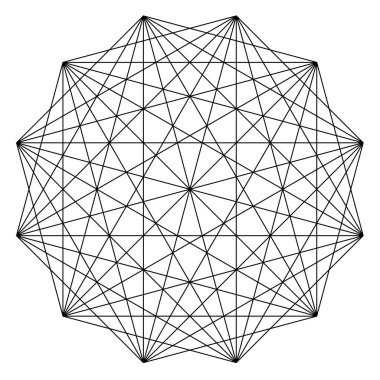Açıları çizilmiş geometrik çokgen ögesi. Kesişen çizgiler yıldız şekli Stok vektör illüstrasyonu, kırpma sanatı grafikleri 
