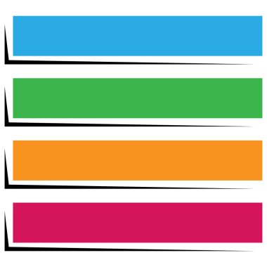 Dikdörtgen pankart, plaket, düğme, etiket ve etiketleme şekli boş, boş, telif alanı vektör çizimi, klip- sanat grafikleri 