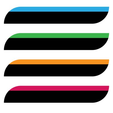 Dikdörtgen pankart, plaket, düğme, etiket ve etiketleme şekli boş, boş, telif alanı vektör çizimi, klip- sanat grafikleri 